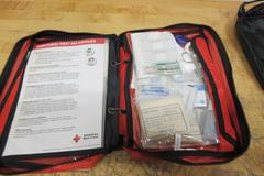 Cen-Tech 99722 ODBII Handheld Scanner with Cords, Instructions, Carry Case.  First Aid Travel Kit