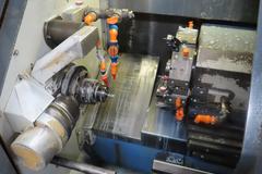 Mazak Quick Turn 10 CNC Turning Center with Mazatrol T-Plus CNC Control, 12 Tools, Tool Eye, Tailstock, Conveyor