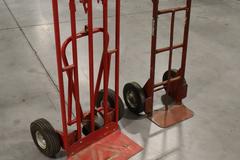2 Wheel Dolly Moving Carts, (2 pcs) (1) With Pnuematic Tires, (1) Solid Rubber Tire