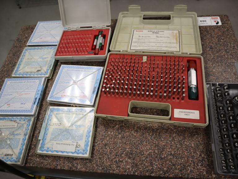 Precision Ball Gage Set 1/8" - 1", Assorted Pin Gage Sets, Vermont .020" - .250", (6) Deltronic Pin Sets