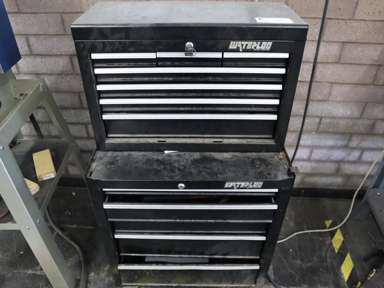 Waterloo Rolling Tool Chest with Top Box and assorted Contents