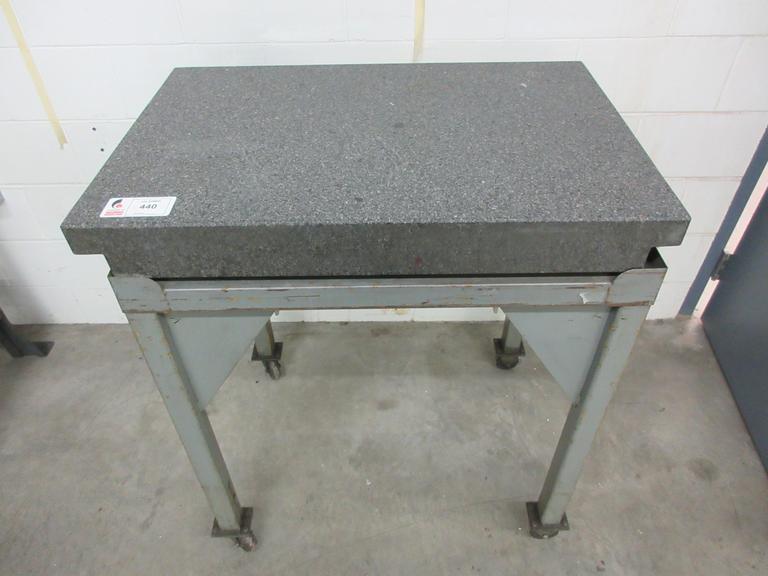 Tru-Stone Grade B, Black 2 Lip Granite Surface Plate on Heavy Duty Rolling Steel Stand, Stone is 36" x 24" x 4"