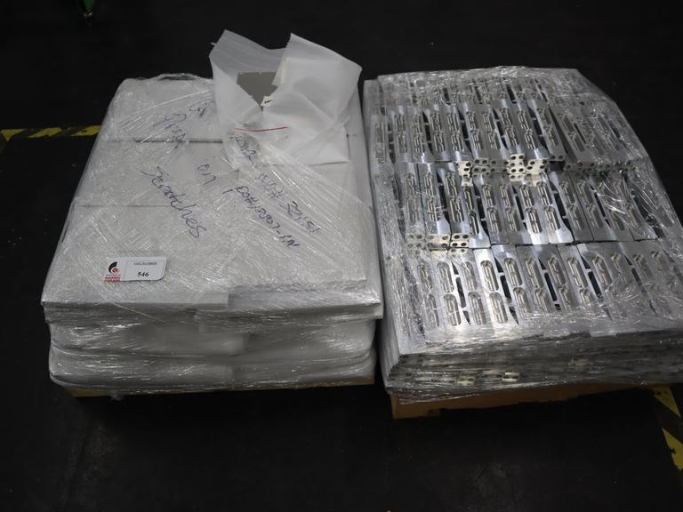 Solid Aluminum Thin Plates and Parts on (2) Small Pallets