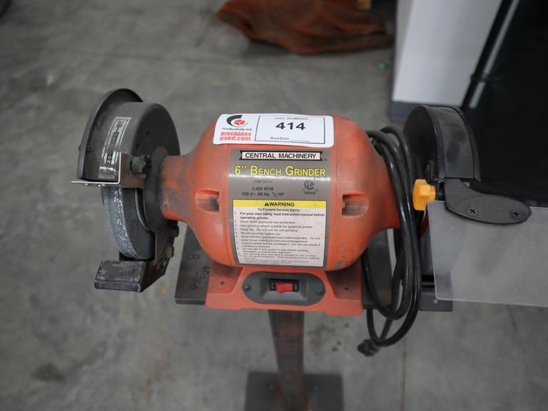 Central Machinery 6" Double End Pedestal Grinder, 1/2 HP, 3,450 RPM