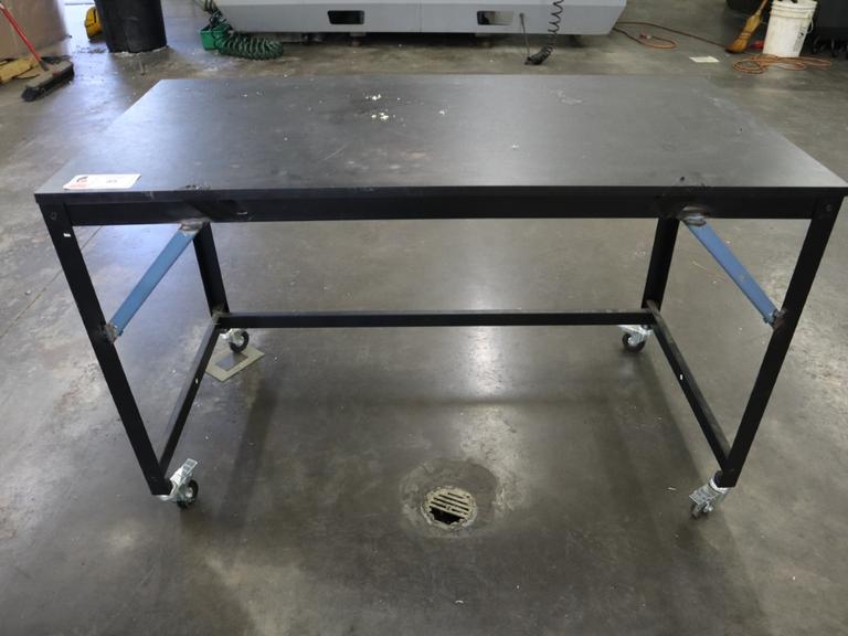 Rolling Metal Work Table with Laminate Top