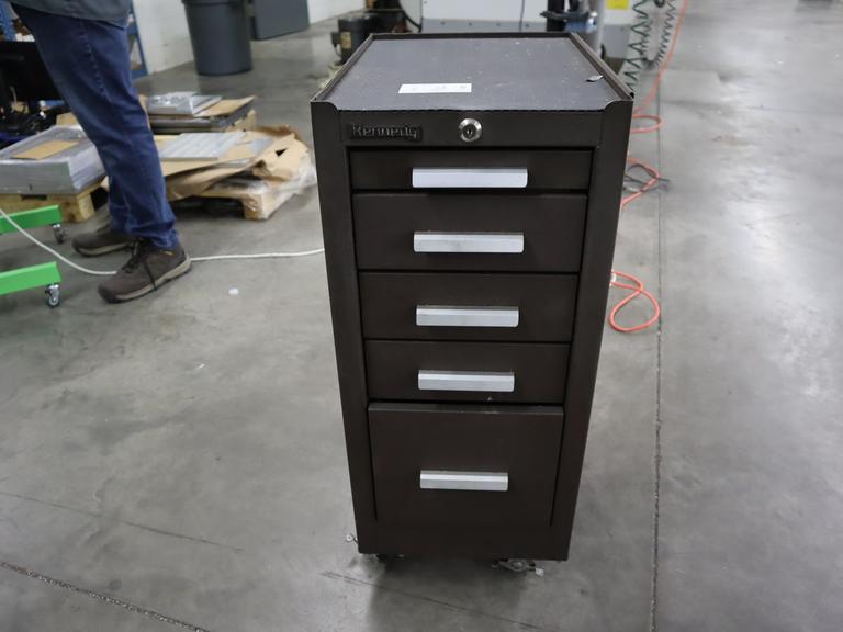 Kennedy Narrow Rolling Side Tool Box, 5 Drawers with Contents