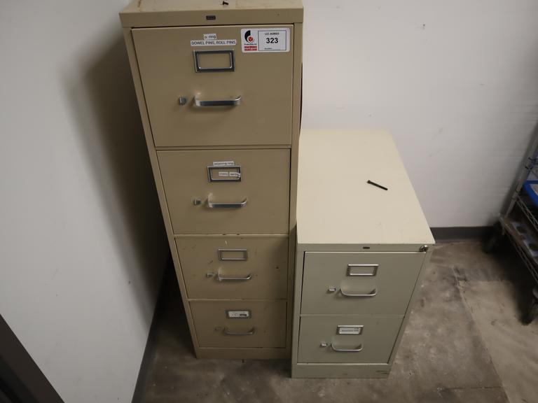 HON Vertical File Cabinets (1) 4 Drawer, (1) 2 Drawer, with Contents of Cables, Cords and Files