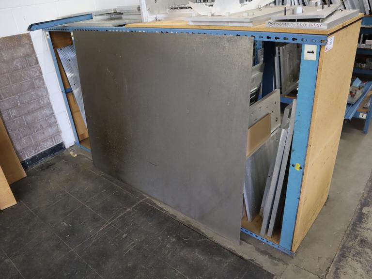 Teardrop Style Racking (1) Section with Contents of Mostly Aluminum Fixture Plates with Steel Hardware