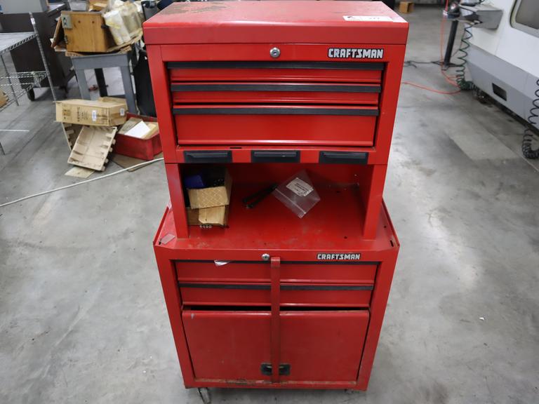 Craftsman Rolling Tool Chest with Upper, Middle and Bottom Boxes and Assorted Contents