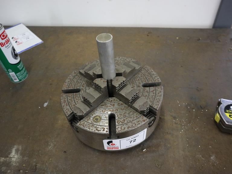 Bison 4-Jaw Scroll Chuck, 2-25" Hole, D1-4" Camlock Back