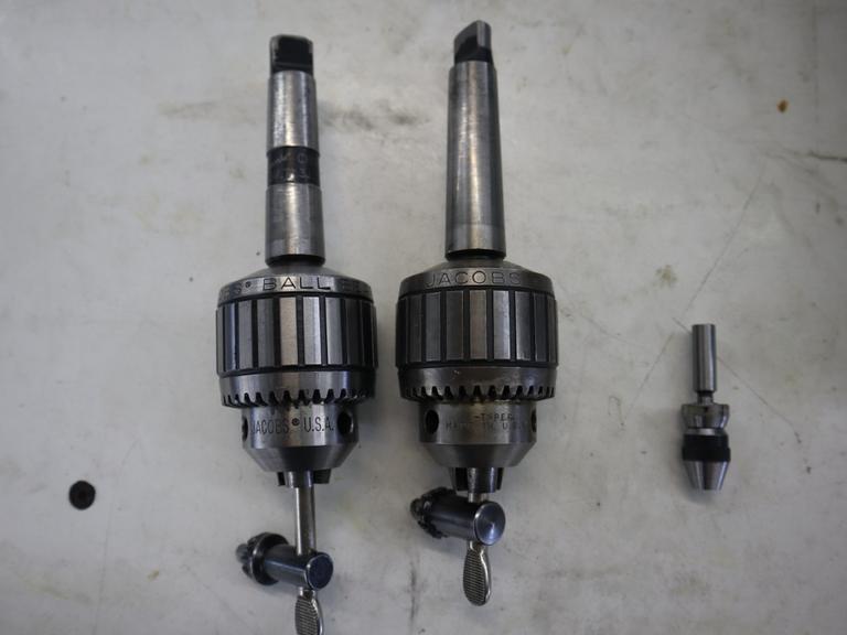 Jacobs Ball Bearing Keyed Super Chucks 14N (2pcs) with #3 Morse Taper, and Small Micro Chuck