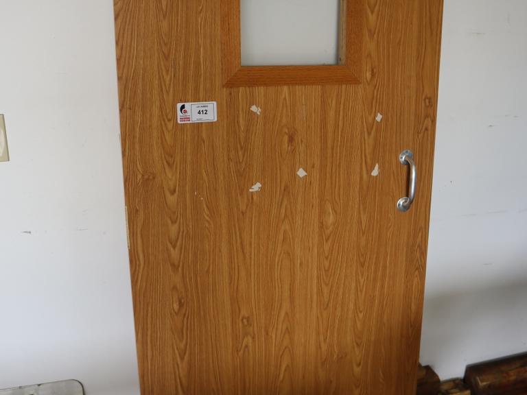 Wood Door with Window, 36"w x 79.5"H