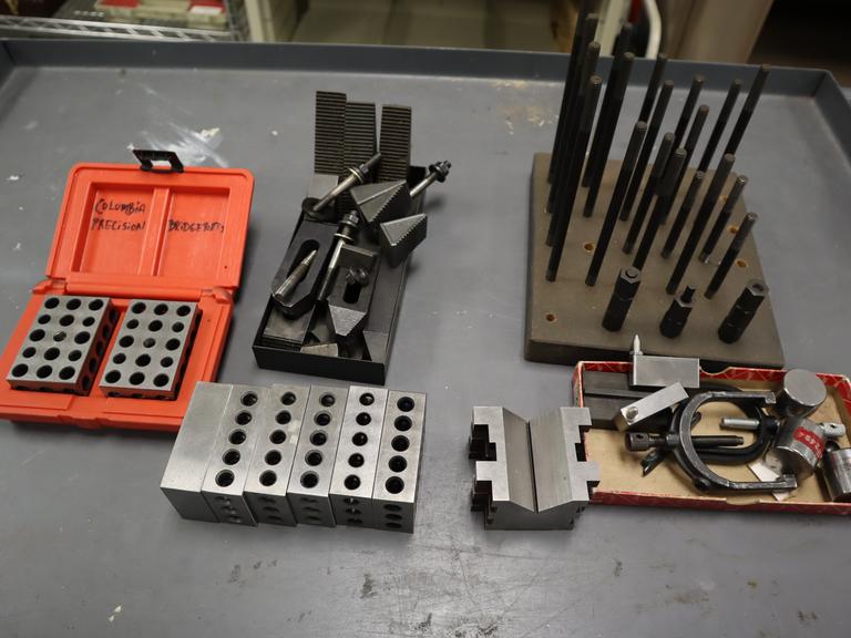 1-2-3 Precision Blocks, 2 x  2.5 x 3" Vee Block, Assorted Small Clamp Down Hardware