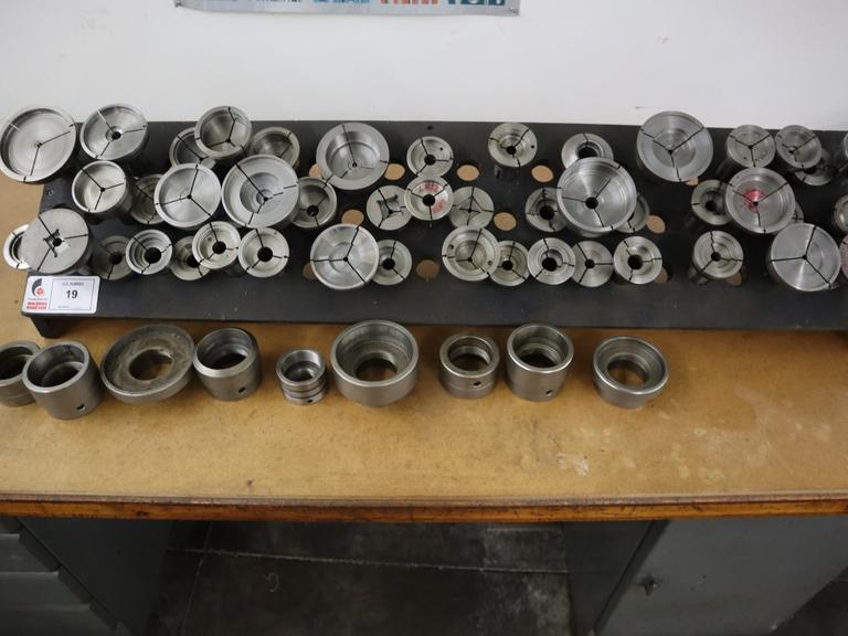 5C Step Collets and Collet Closer Rings with Wood Rack