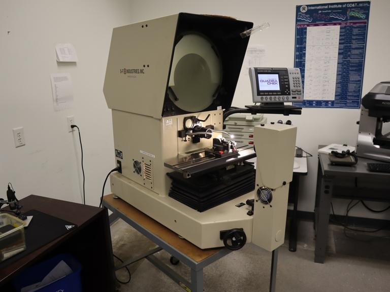 S-T INdustries 20-3700 OPtical Comparator, 14" Screen, Quadra-Check 200 DRO, Surface and Profile Illumination, Portable Stand