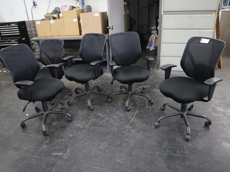 Matching Black Office Chairs (5)