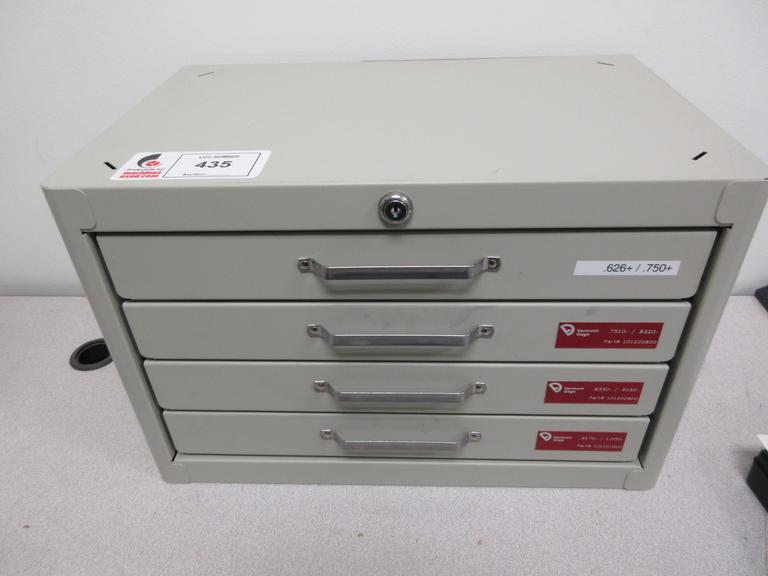 Vermont Gage Pin Set in 4 Drawer Organizer, .626" - 1.000"