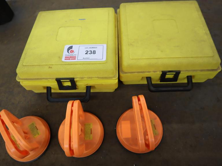 Suction Cups For Material Handling (2) 8" Woods Power Grip, (3) Harbor Freight 4.5"