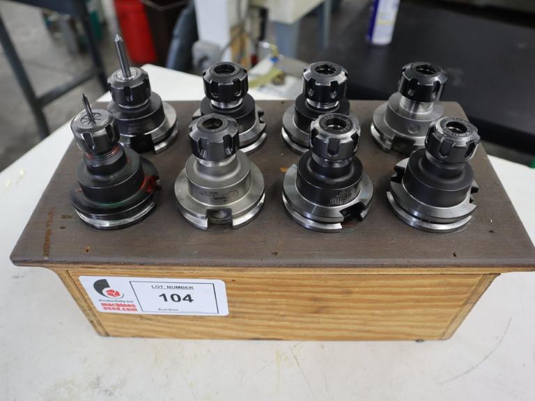 CAT40 Tool Holders (8pcs), (4) ER16 Collet Type, (4) ER20 Collet Type