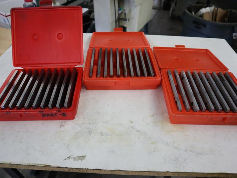 Steel Parallel Sets (3) 6" x 1/8" In Plastic Cases, 1/2" - 1-5/8"