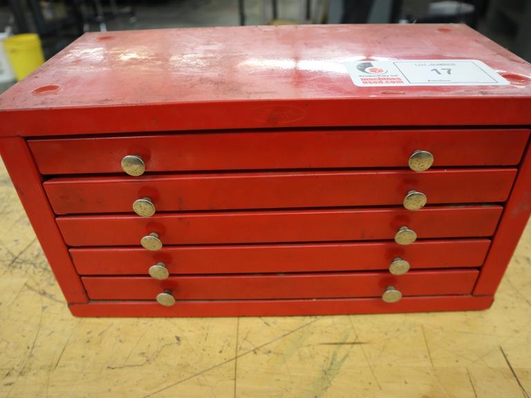 Huot Index (5) Drawer with Taps, Reamers, Insert Cutters, Boring Tools, etc..