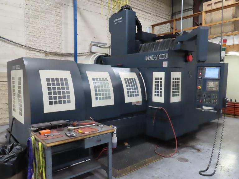 Johnford DMC-2100H Bridge Type CNC Vertical Machining Center with Fanuc 18i-MB, Renishaw Probing, 40 ATC, ONLY 8500 CUTTING HOURS