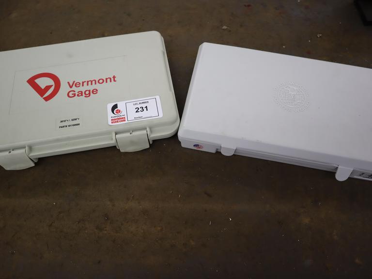 Vermont Pin Gage Set .501" - .625"+, and Meyer Pin Gage Set .626" - .750" +, in Plastic Cases