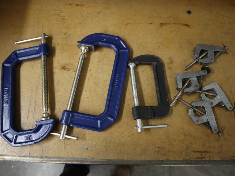 Kant Twist Clamps (4pcs) 2", (2) 6" Irwin C-Clamps, (1) 4" C-Clamp