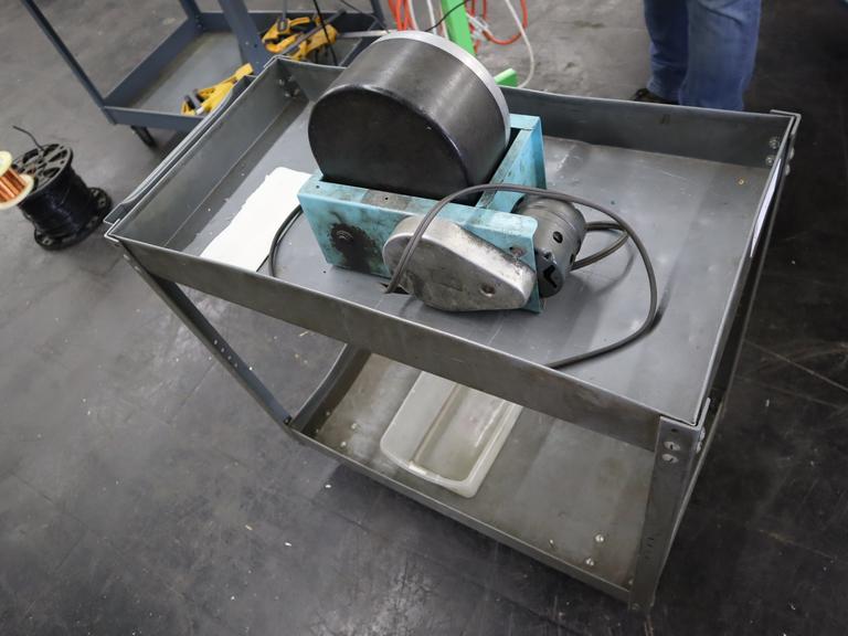 Steel Rolling Metal Shop Cart with Rotary Tumbler