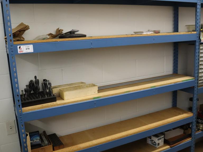 Teardrop Style Adjustable Shelf Racking with 6 Shelves with Assorted Contents