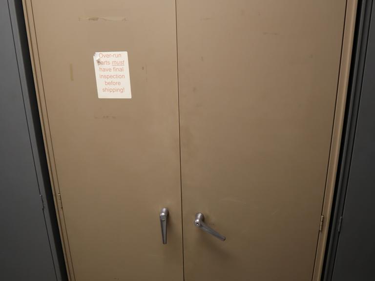 Equipto Steel 2 Door Cabinet with 7 Adjustable Shelves and Contents
