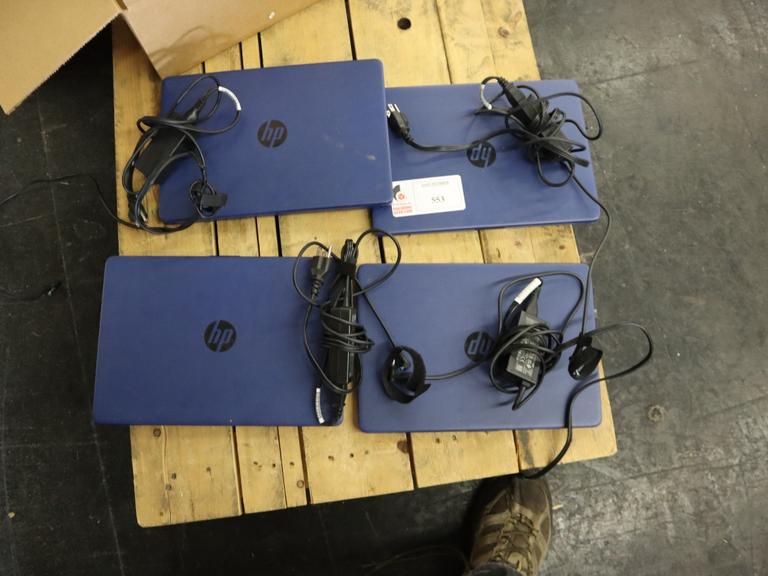 (4) Hewlett Packard Model 14-dq0055dx Laptop Computers, System info in photos.