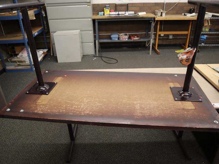 Steel Leg, Wood and laminate Top Tables (2pcs)