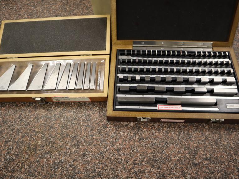 Precision Gage Block Set .050" - 4", and Precision Angle Set In Wood Cases