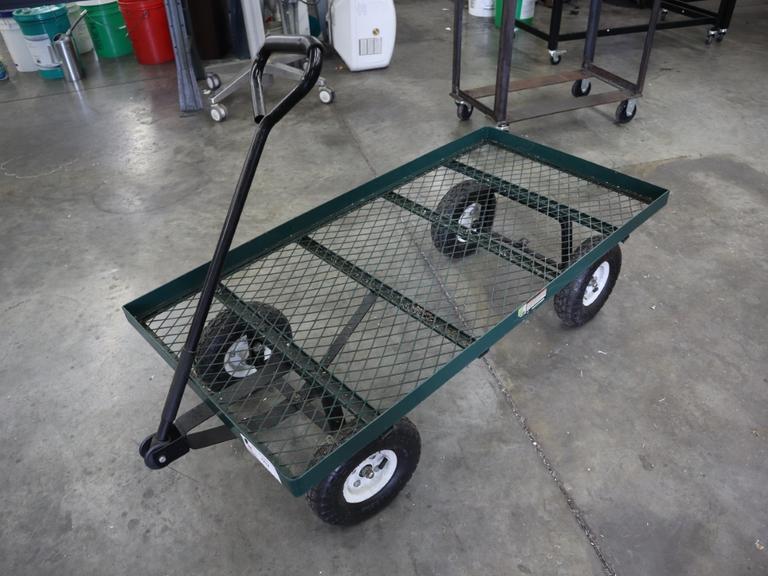 Steel Mesh Utility Wagon with Pneumatic Tires