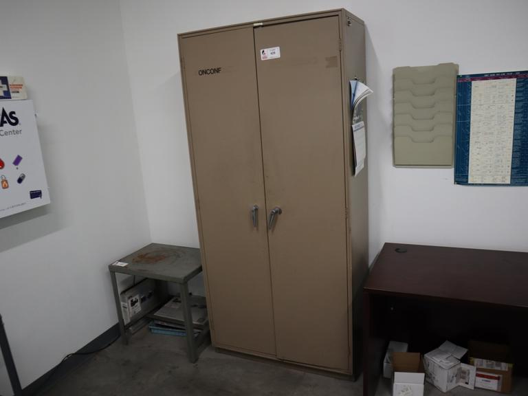 Equipto Metal Cabinet and Contents - 2 Door - (8)Shelves