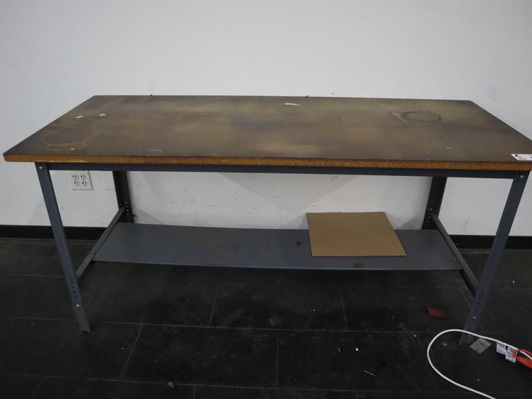 Steel Frame Work Bench with Wood Top
