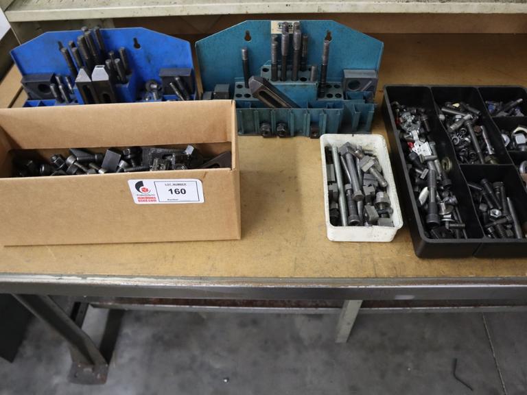 Clamp Hardware In Racks and Bins, Mostly 1/2", Studs, Nuts, Risers, Strap Clamps and More