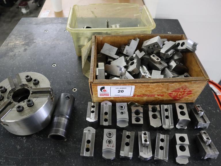 Kitagawa B-206 6" 3-Jaw Chuck wiht Assorted Steel and Aluminum Jaws and More.
