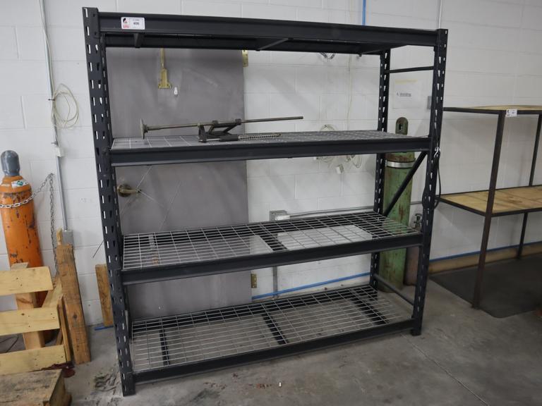 Heavy Duty Adjustable Steel Shelving with Wire Rack Decking, 4 Shelves