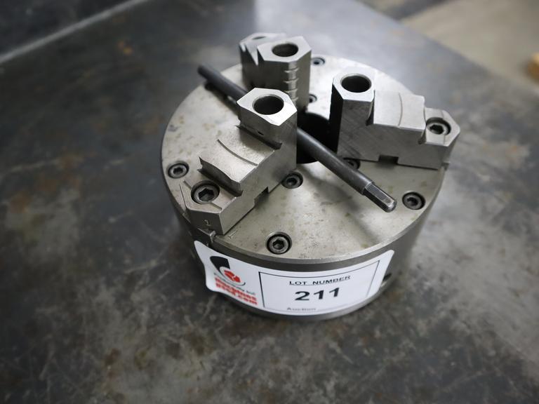 Hardinge 6" 3-Jaw Manual Lathe Chuck, with Hardened Step Jaws and HARDINGE THREAD 2 3/16 - 10, and Key
