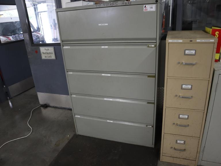 Lateral 5 Drawer File Cabinet & 4 Drawer Vertical File Cabinet