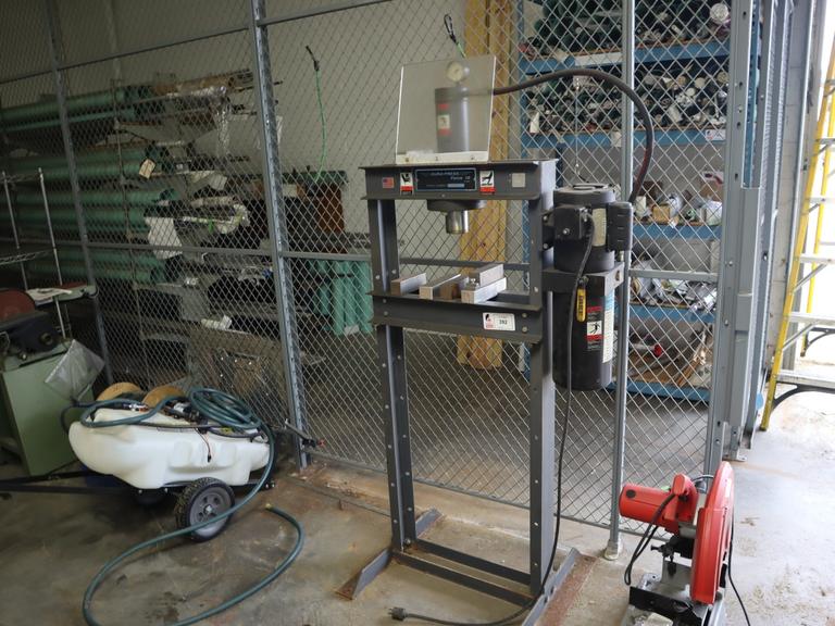 Dura-Press Force 10 H-Fram Shop Press, Electric, 10 Ton, 20" BH, Adjustable Bed, Single Phase