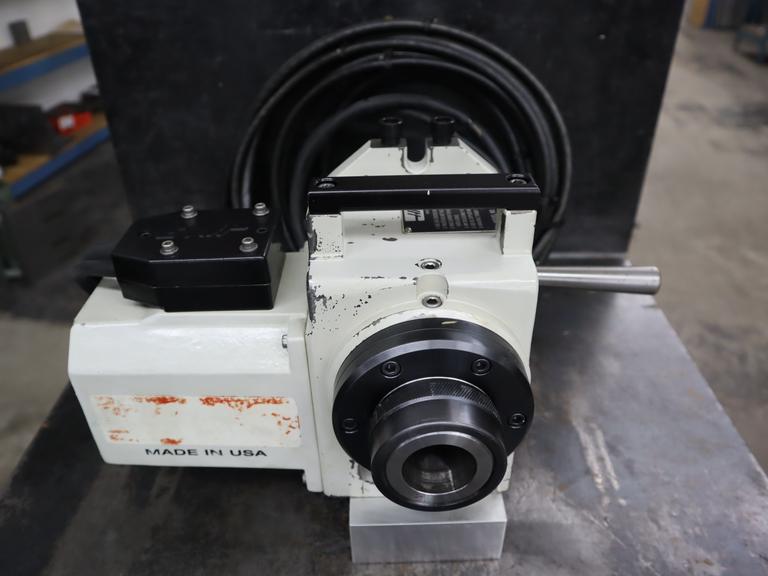 Haas HA5C Brushless Programmable Rotary Table, 5C Collet Closer, Mounted on Aluminum Fixture Block