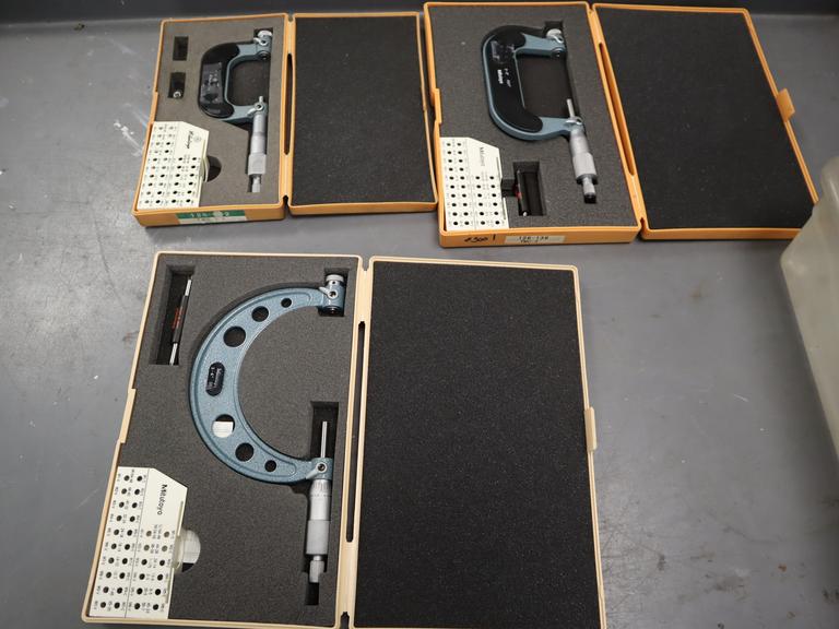 Mitutoyo Standard Micrometers 1-2", 2-3", 3-4", In Protective Cases