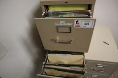 HON Vertical File Cabinets (1) 4 Drawer, (1) 2 Drawer, with Contents of Cables, Cords and Files