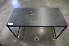 Rolling Metal Work Table with Laminate Top