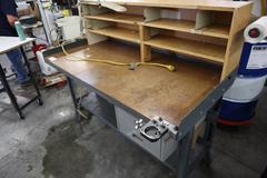Metal Frame Work Bench With Upper/Lower Shelves and Single Drawer