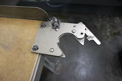 Metal Frame Work Bench with Particle Board Top and CAT40 Tool Vise