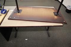 Steel Leg, Wood and laminate Top Tables (2pcs)